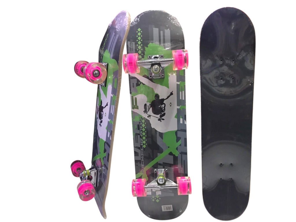 Tabla De Skate Completa 7 Capas Ruedas Luz Led