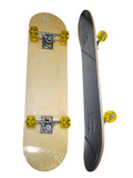 Tabla De Skate Madera Natural 7 Capas Rueda Amarilla