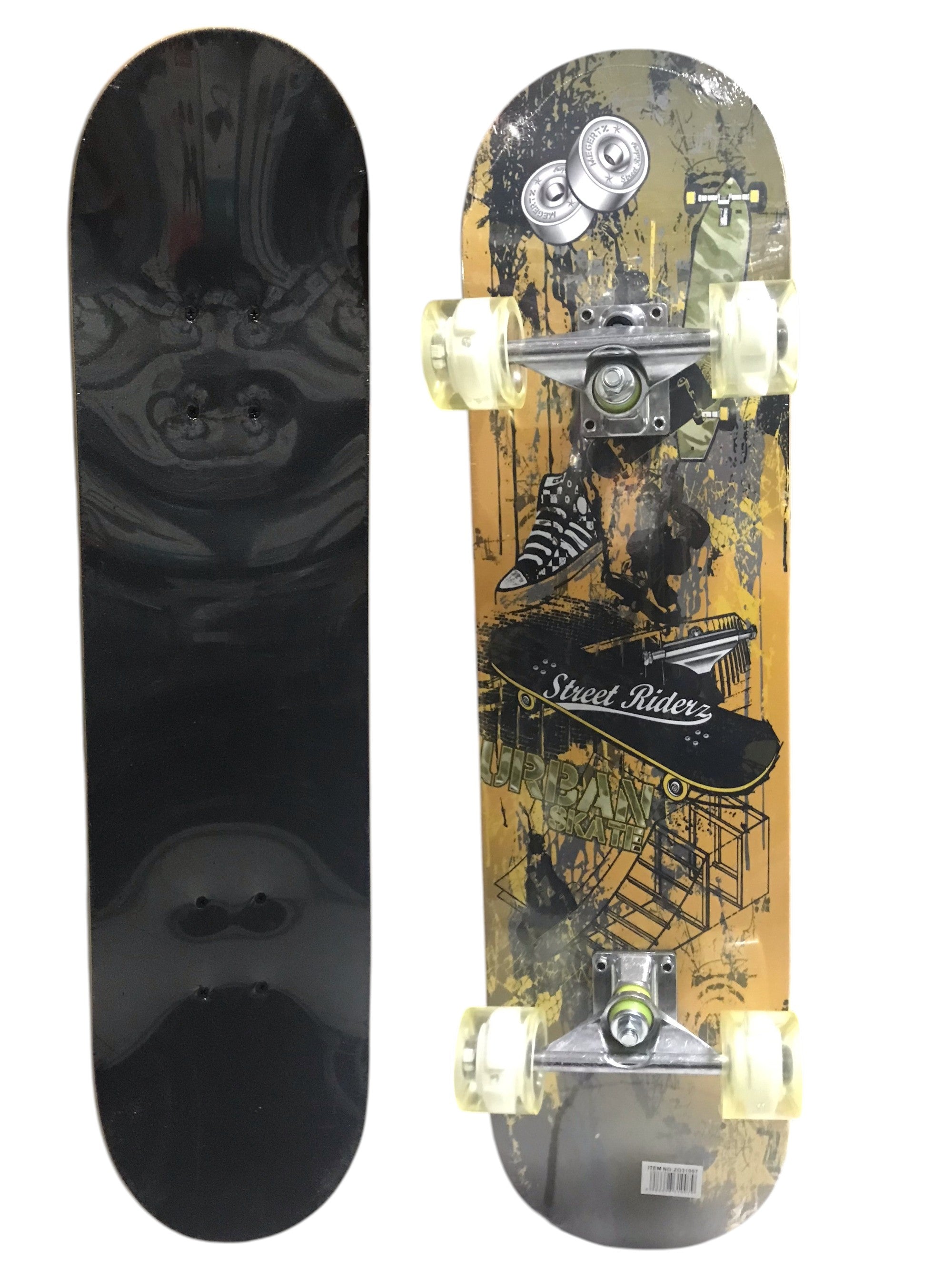Tabla De Skate Completa 7 Capas Ruedas Luz Led