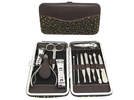 Estuche 12 Piezas Manicure/Pedicure Acero Inoxidable