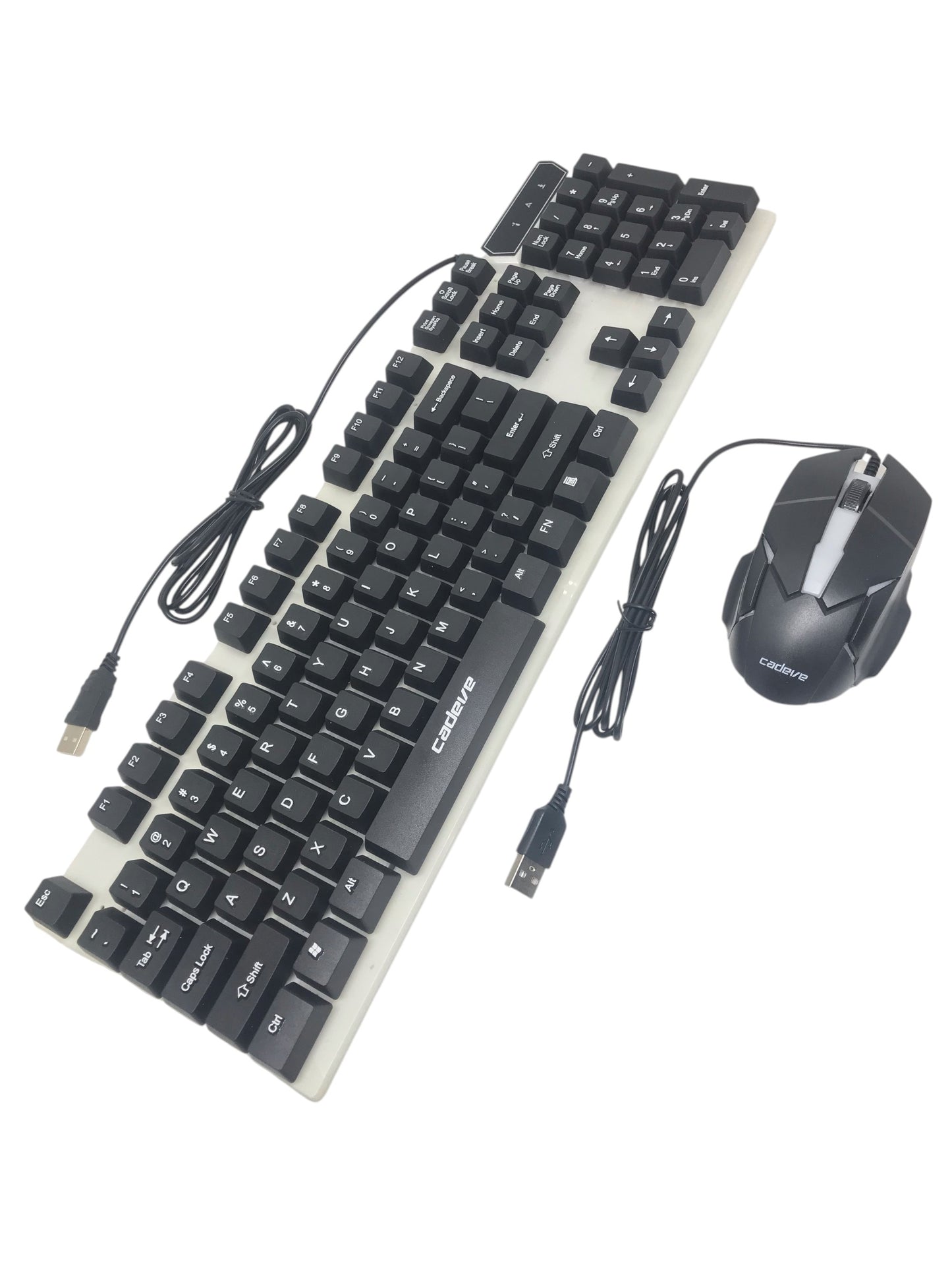 Teclado Mouse Luminoso Con Cable USB 9122