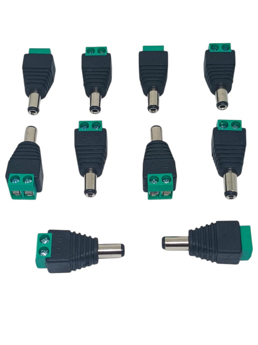 Conector Macho DC De 5.5 X 2.5 MM A Terminal Para Camara De Vigilancia X10