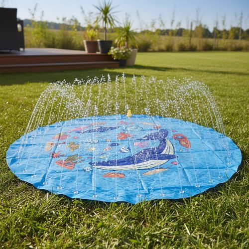 Piscina Fuente Infantil 120cm Tipo Splash Agua Exterior Delfin