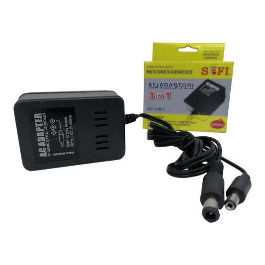 Cargador Fuente de Poder 3 IN 1 SNES/Sega/Genesis