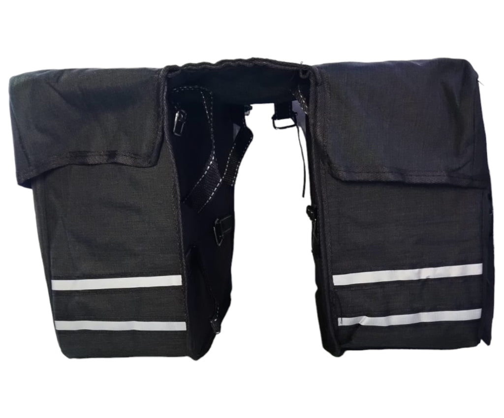 Bolso Alforjas Bicicleta De Tela Con Reflectores
