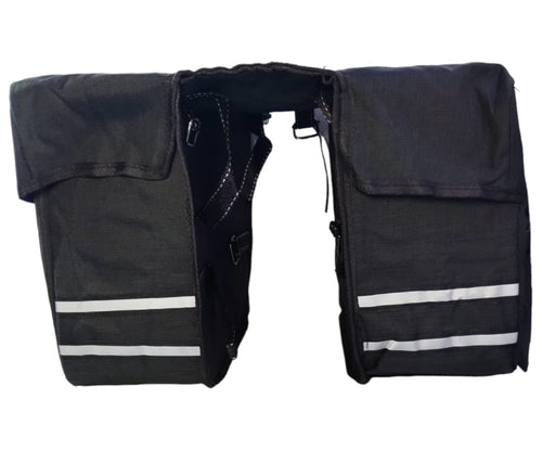 Bolso Alforjas Bicicleta De Tela Con Reflectores