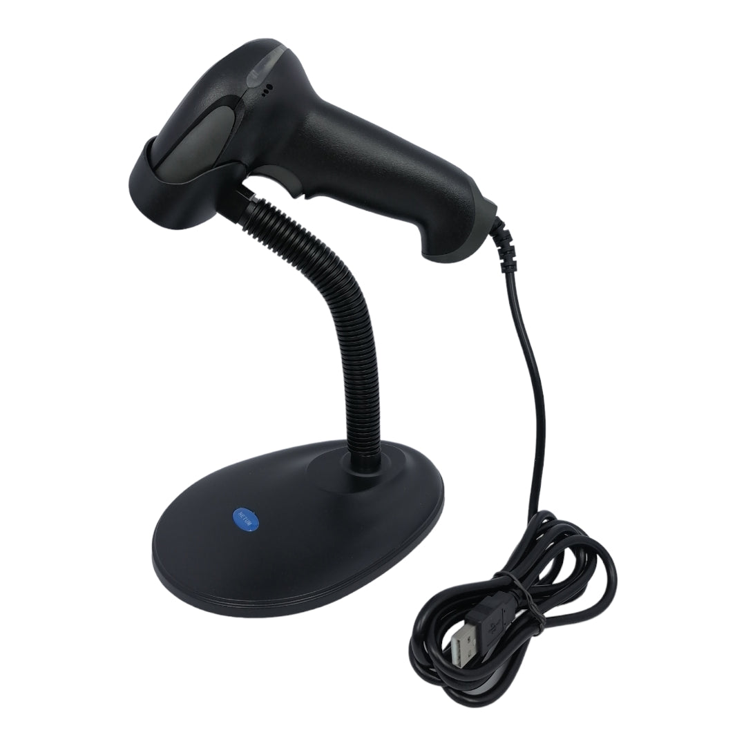 Lector Código Barra con cable USB 1D más Base